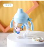 280ml Children's Kids Double Handle Plastic Water Bottle With Ball Straw Baby No-spill Leakproof Drinking Water Milk Sippy Cup - Image 7