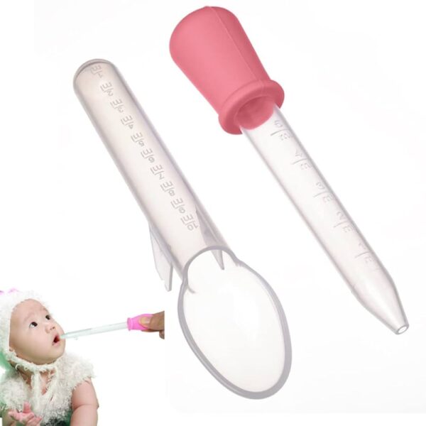 Baby Feeding & Nursing Supplies 5ml Silicone Baby Medicine Dropper and 10ml Plastic Feeding Spoon