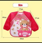 Full Sleeves Washable Waterproof Feeding Bib for Babies and Kids - Random Color - Image 8