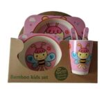 5pcs Cute Animal Design Set of 5pcs Custom Baby Bamboo Fiber Dinnerware Sets - Image 7