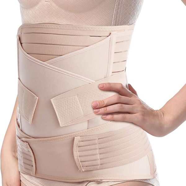 Postpartum Belly Belt 3 in 1 Body Shapewear Postpartum Recovery Belly Pelvis Wrap Breathable Postpartum Belt