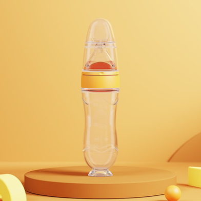 90 ml full silicone Premium Quality Baby Silicone Spoon Feeder Bottle -1pcs - Image 2