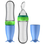 BPA Free 90ml Silicone Squeeze Bottle Spoon Toddler Food Dispensing Spoon Baby Feeding Bottle Spoon - Image 6