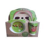 5pcs Cute Animal Design Set of 5pcs Custom Baby Bamboo Fiber Dinnerware Sets - Image 6