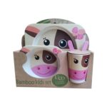 5pcs Cute Animal Design Set of 5pcs Custom Baby Bamboo Fiber Dinnerware Sets - Image 5