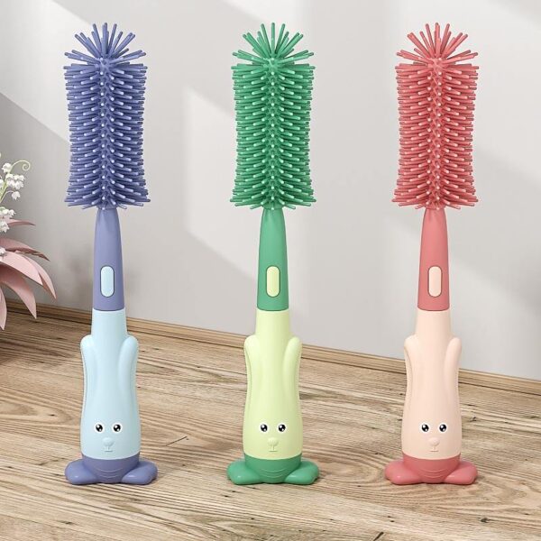3 in 1 Multifunctional Cup Cleaning Brush Travel Water Bottle Brush Cleaner Set Nylon Straw Cleaner Silicone Baby Bottle Brush