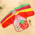 Full Sleeves Washable Waterproof Feeding Bib for Babies and Kids - Random Color - Image 3