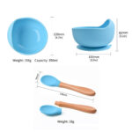 Pack of 3pcs Silicone Kids Dining Suction Bowl Baby Spoons Feeding Set for Infant Toddler Children Baby Feeding Set - Image 2