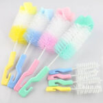 Small Size 2-Piece Set 2 Bottle Plastic Brush for Baby Nipple Nylon Glass Bottle Sponge Design Style - Image 4