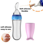 BPA Free 90ml Silicone Squeeze Bottle Spoon Toddler Food Dispensing Spoon Baby Feeding Bottle Spoon - Image 2