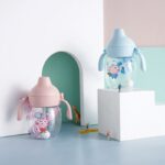 280ml Children's Kids Double Handle Plastic Water Bottle With Ball Straw Baby No-spill Leakproof Drinking Water Milk Sippy Cup - Image 9