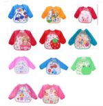 Full Sleeves Washable Waterproof Feeding Bib for Babies and Kids - Random Color - Image 2