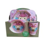 5pcs Cute Animal Design Set of 5pcs Custom Baby Bamboo Fiber Dinnerware Sets - Image 4