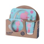 5pcs Cute Animal Design Set of 5pcs Custom Baby Bamboo Fiber Dinnerware Sets - Image 3