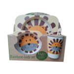 5pcs Cute Animal Design Set of 5pcs Custom Baby Bamboo Fiber Dinnerware Sets - Image 2