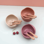 Pack of 3pcs Silicone Kids Dining Suction Bowl Baby Spoons Feeding Set for Infant Toddler Children Baby Feeding Set - Image 5