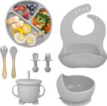 Silicone Baby Feeding Set Dining Utensils for Baby Led Weaning Suction Plate Bowl with Sippy Cup Lid - Image 11