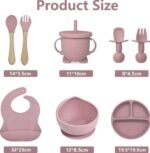 Silicone Baby Feeding Set Dining Utensils for Baby Led Weaning Suction Plate Bowl with Sippy Cup Lid - Image 8