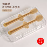 New Design Eco Friendly BPA Free Food Grade Silicone Manual Baby Liqued Silicone Toothbrush 2 Pcs Set - Image 2