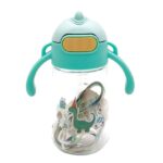 Cartoon-Design Anti-Fall Plastic Straw Water Cup with Handle Portable - Image 6