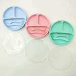 1Plate+2Spoon & a Silicone lid Baby Feeding Set Multicolor Silicone | Food Grade Silicone Dining Plate Combination Baby Feeding Dining Plate Cartoon Kids Dishes Eating Training Accessories - Image 3