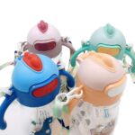 Cartoon-Design Anti-Fall Plastic Straw Water Cup with Handle Portable - Image 7