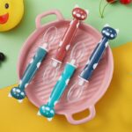 Children's Training Tableware-Newborn Silicone Soft Head Spoon for Baby's Supplementary Food Solid Pattern Spoon - Image 2