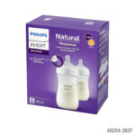 Philips Avent Natural Response Baby Feeding Bottle Wide Neck PP 3-6m 260ml Twin Bottle Pack - Image 2