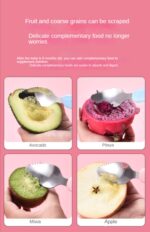 2 In 1 Children's Baby Feeding Spoon Baby Scraper Apple Puree Spoon Set Complementary Food Scraper Double-headed Stainless Steel Fruit Puree Tool - Multicolor - Image 5