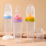 120ml/4OZ BPA Free Baby Products Silicone Infant Food Fruit Rice Paste Squeeze Dispensing Spoon Feeder Bottle - Image 6