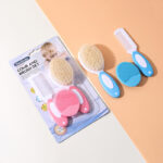 3 in 1 Safety Comb and Brush Set Plastic Baby Grooming Kit for Newborn Head Care and Massage