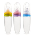 120ml/4OZ BPA Free Baby Products Silicone Infant Food Fruit Rice Paste Squeeze Dispensing Spoon Feeder Bottle - Image 4
