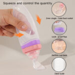 120ml/4OZ BPA Free Baby Products Silicone Infant Food Fruit Rice Paste Squeeze Dispensing Spoon Feeder Bottle - Image 3