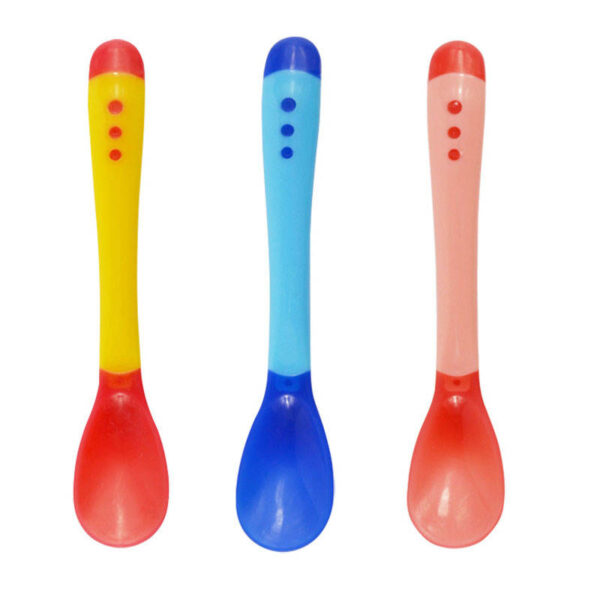 Baby Temperature-sensing Spoon Child Soft Head Soup Spoon High Temperature Color Changing Spoon