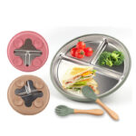 Double Wall Stainless Steel & Silicone Insulated Children's Dining Bowl Set Kids