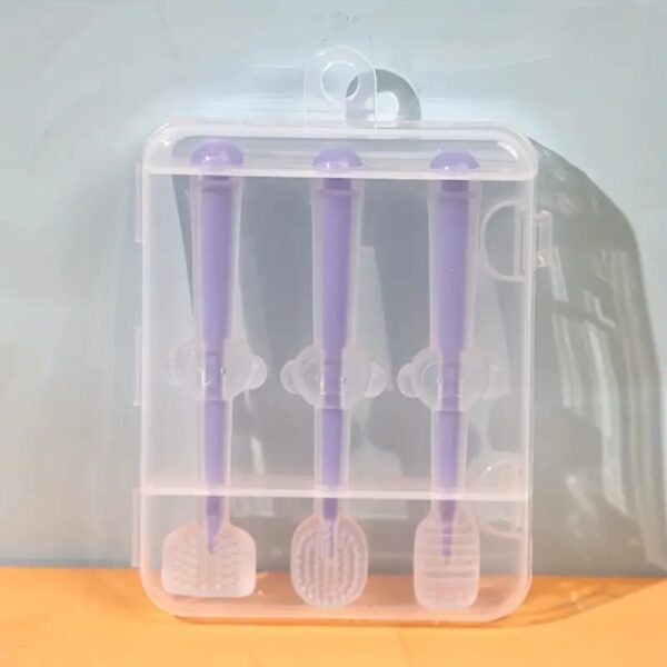 Silicone Baby Toothbrush Set | Infant Oral Care Kit with Tongue Cleaner, 3-Sided Toothbrush & Teether Brush