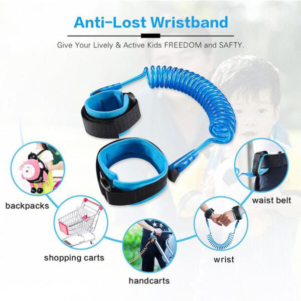 Baby Child Anti Lost Safety Wrist Link Harness Strap Rope Leash Walking Hand Belt Band Wristband for Toddlers, Kids