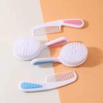 Bath Brush Set with Hair Care Comb Plastic Material for Scalp Cleaning - Image 2
