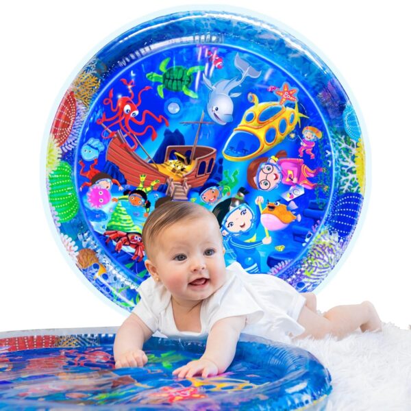 Tummy Time Mat for Kids, 100 X 100 cm Water Play Mat Toys