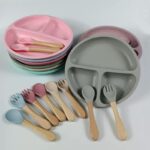 Silicone Feeding Plate with plastic lid & 1 pair of spoon - Image 2