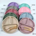 Silicone Feeding Plate with plastic lid & 1 pair of spoon - Image 3