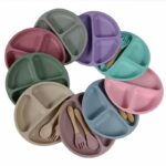 Silicone Feeding Plate with plastic lid & 1 pair of spoon - Image 4