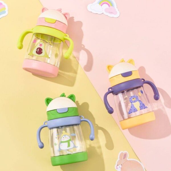 Cute Cartoon Design Baby Water Bottle (Mom Pot) - 450 ml