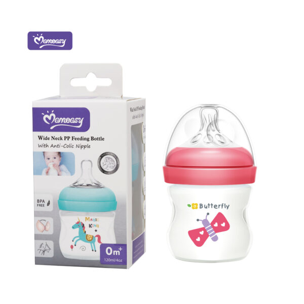 Momeasy Baby 120ml/4oz Wide Neck PP Feeding Bottle Feeder